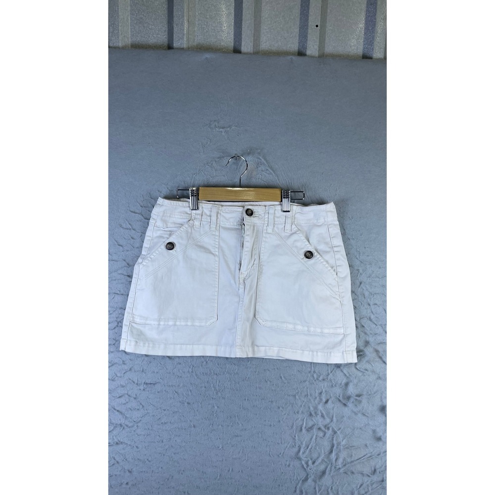 Forever 21 Utility Mini Skirt Womens Size M White Good Cargo Pocket Casual